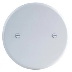 Commercial Electric 5 in. 1-Gang White Textured Round Blank Metal Wall Plate