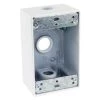 Commercial Electric 1/2 in. White 1-Gang 3-Holes Weatherproof Box -Commercial Electric Sales white commercial electric boxes brackets wsb350w 64 1000