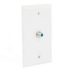 Commercial Electric White 1-Gang Coaxial Wall Plate (1-Pack)