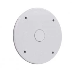 Commercial Electric White 4 in. Round Non-Metallic Weatherproof Blank Cover