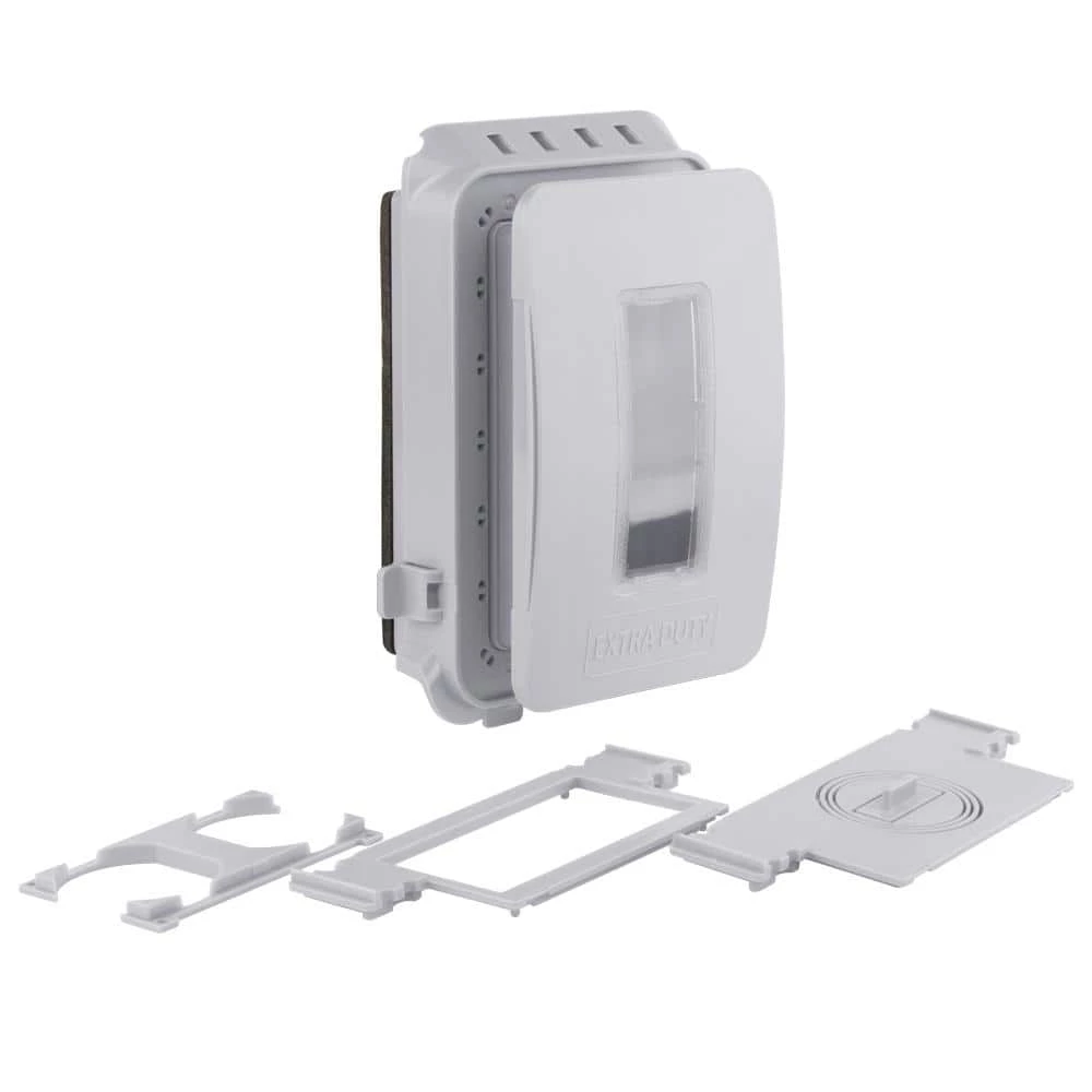 Commercial Electric 1-Gang Extra Duty Non-Metallic Low Profile While-In-Use Weatherproof Cover Horizontal/Vertical Receptacle Cover, White 4 Commercial Electric 1-Gang Extra Duty Non-Metallic Low Profile While-In-Use Weatherproof Cover Horizontal/Vertical Receptacle Cover, White - Image 2