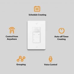 Commercial Electric 500-Watt Single Pole Smart Hubspace Dimmer with Motion Sensor, White -Commercial Electric Sales white commercial electric dimmers hpda311cwb a0 1000