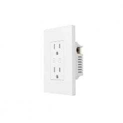 Commercial Electric 15 Amp 120-Volt Smart Hubspace Tamper Resistant Duplex Outlet, White -Commercial Electric Sales white commercial electric electrical outlets receptacles hpka315cwb 40 1000