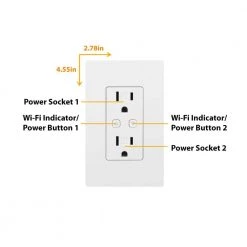 Commercial Electric 15 Amp 120-Volt Smart Hubspace Tamper Resistant Duplex Outlet, White -Commercial Electric Sales white commercial electric electrical outlets receptacles hpka315cwb a0 1000