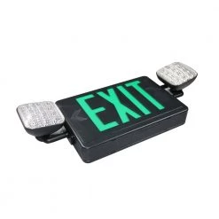 Commercial Electric Combo 14-Watt with NICAD 9.6-Volt Battery Integrated LED Black Exit Sign and Emergency Light -Commercial Electric Sales white commercial electric emergency exit lights eecbledrg120277 1f 1000