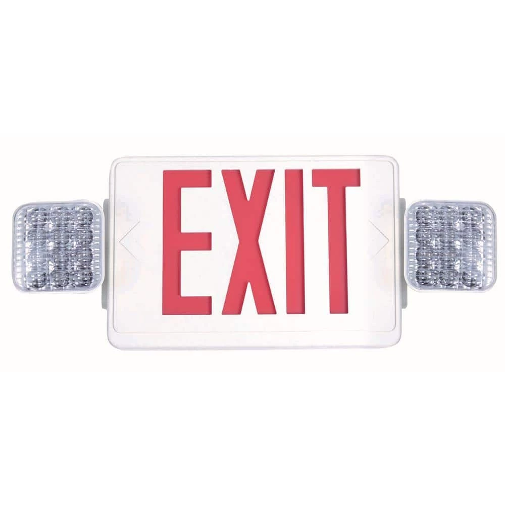 Commercial Electric Combo 14-Watt Equivalent Integrated LED White Exit Sign and Emergency Light with Ni-Cad 9.6-Volt Battery 3 Commercial Electric Combo 14-Watt Equivalent Integrated LED White Exit Sign and Emergency Light with Ni-Cad 9.6-Volt Battery