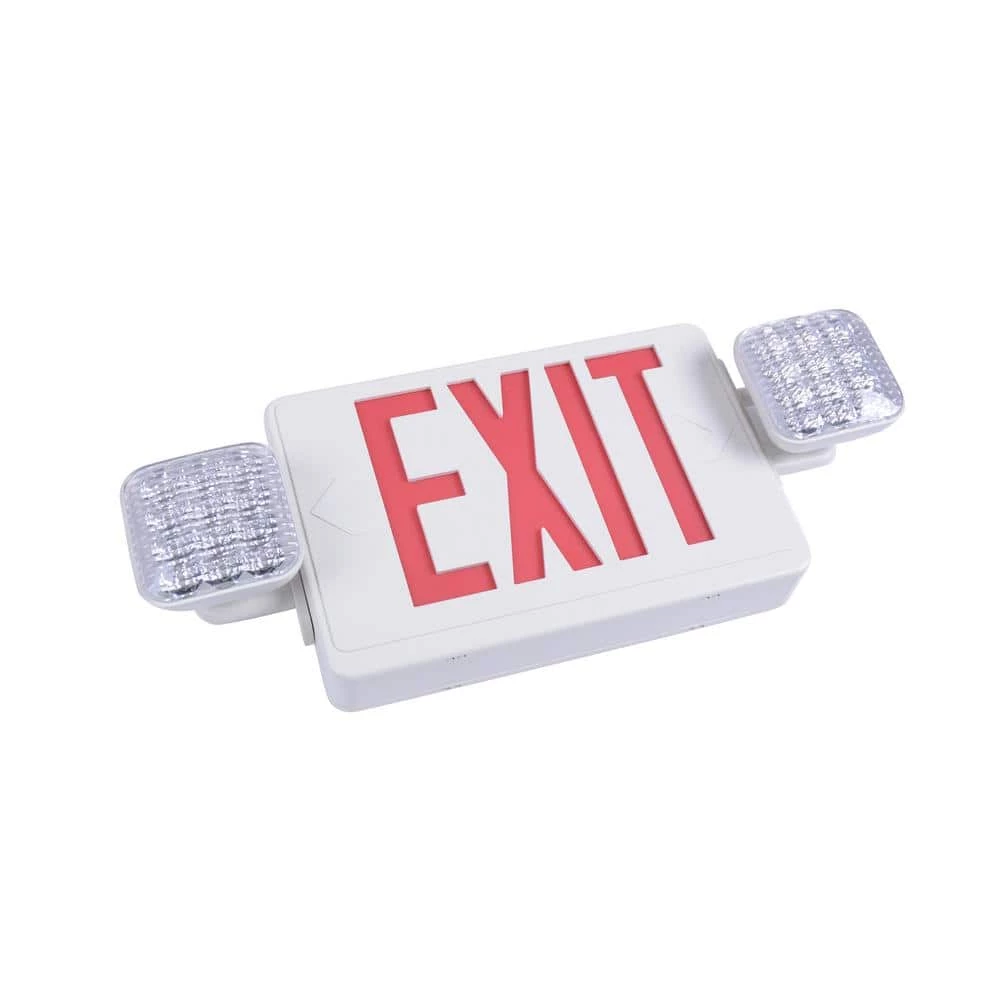 Commercial Electric Combo 14-Watt Equivalent Integrated LED White Exit Sign and Emergency Light with Ni-Cad 9.6-Volt Battery 5 Commercial Electric Combo 14-Watt Equivalent Integrated LED White Exit Sign and Emergency Light with Ni-Cad 9.6-Volt Battery - Image 3