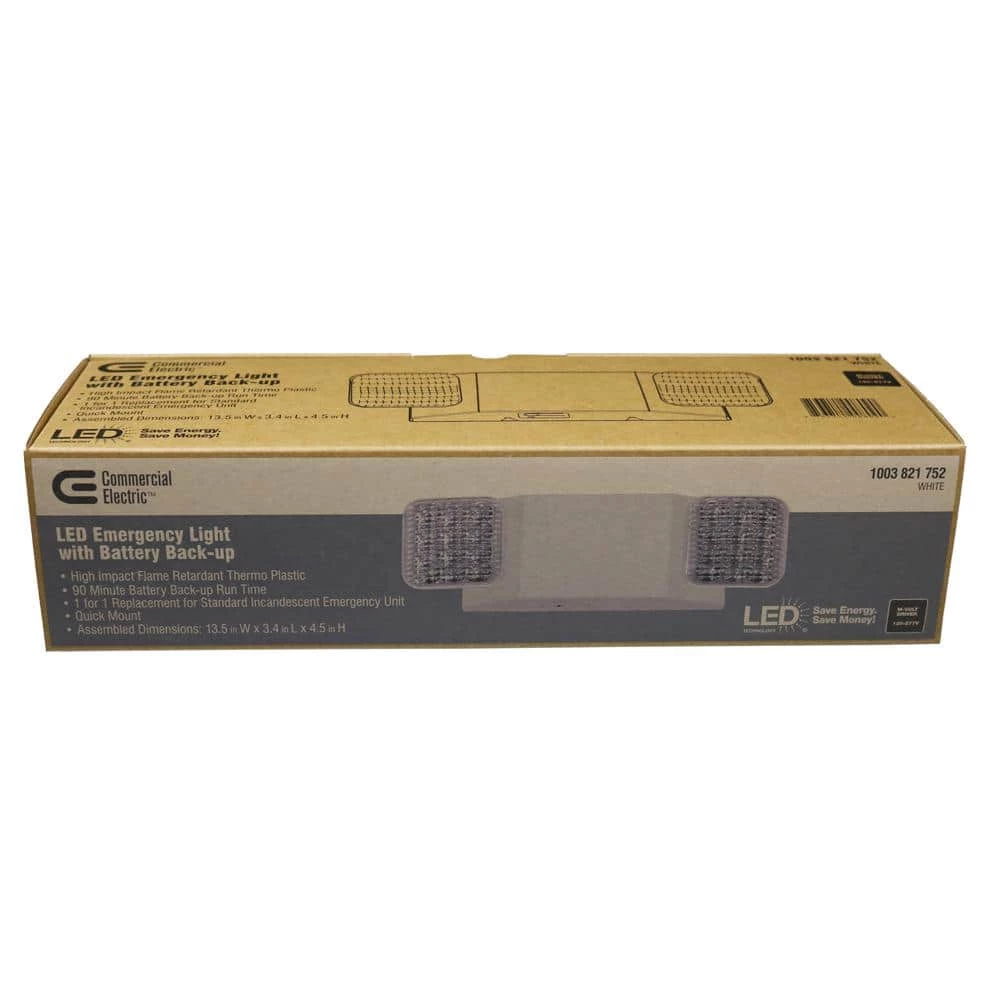 Commercial Electric Rectangle 11-Watt Equivalent Integrated LED White Emergency Light with Ni-Cad 6.0-Volt Battery 7 Commercial Electric Rectangle 11-Watt Equivalent Integrated LED White Emergency Light with Ni-Cad 6.0-Volt Battery - Image 5