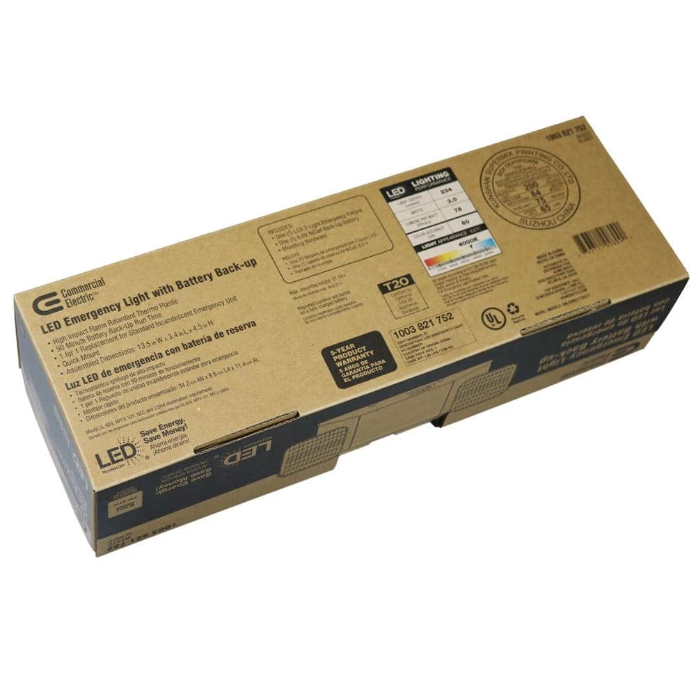 Commercial Electric Rectangle 11-Watt Equivalent Integrated LED White Emergency Light with Ni-Cad 6.0-Volt Battery 9 Commercial Electric Rectangle 11-Watt Equivalent Integrated LED White Emergency Light with Ni-Cad 6.0-Volt Battery - Image 7