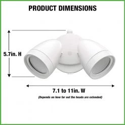 Commercial Electric Dusk to Dawn Lumen Boost White Outdoor Integrated Twin Head LED Flood Light Security Light IP65 Rated 4000K -Commercial Electric Sales white commercial electric flood lights 51405192 40 1000