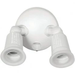 Commercial Electric Twin-Head White Outdoor Flood Light for Outdoor Security Lighting -Commercial Electric Sales white commercial electric flood lights tpar wh c3 1000