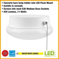 Commercial Electric Spin Light 7 in. Closet Light LED Flush Mount with Pull Chain Hallway Lighting Stairway Lighting Garage LED Light -Commercial Electric Sales white commercial electric flush mount lights 54484145 40 1000