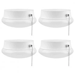 Commercial Electric Spin Light 7 in. Closet Light LED Flush Mount with Pull Chain Hallway Lighting Stairway Lighting (4-Pack)