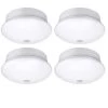 Commercial Electric Spin Light 7 in. Motion Sensor LED Flush Mount Ceiling Light Customize Hold Times Closet Rated (4-Pack)