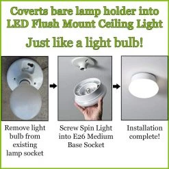 Commercial Electric Spin Light 11 in. LED Flush Mount Ceiling Light High Output 1600 Lumens 22-Watt 4000K Bright White No Bulbs 12 Commercial Electric Spin Light 11 in. LED Flush Mount Ceiling Light High Output 1600 Lumens 22-Watt 4000K Bright White No Bulbs -Commercial Electric Sales white commercial electric flush mount lights 54652143 a0 1000