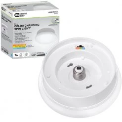 Commercial Electric Spin Light 7 in. Closet Light Selectable CCT LED Flush Mount Laundry Room Hallway Stairway Lighting