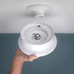 Commercial Electric Spin Light 7 in. Closet Light Selectable CCT LED Flush Mount Laundry Room Hallway Stairway Lighting -Commercial Electric Sales white commercial electric flush mount lights 54690111 66 1000
