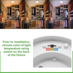 Commercial Electric Spin Light 7 in. Closet Light Selectable CCT LED Flush Mount Laundry Room Hallway Stairway Lighting -Commercial Electric Sales white commercial electric flush mount lights 54690111 a0 1000