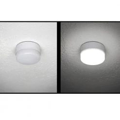 Commercial Electric Spin Light 5 in. White LED Flush Mount Ceiling Light 600 Lumens 4000K Bright White Closet Basement Utility (2 Pack) -Commercial Electric Sales white commercial electric flush mount lights 54692141 c3 1000