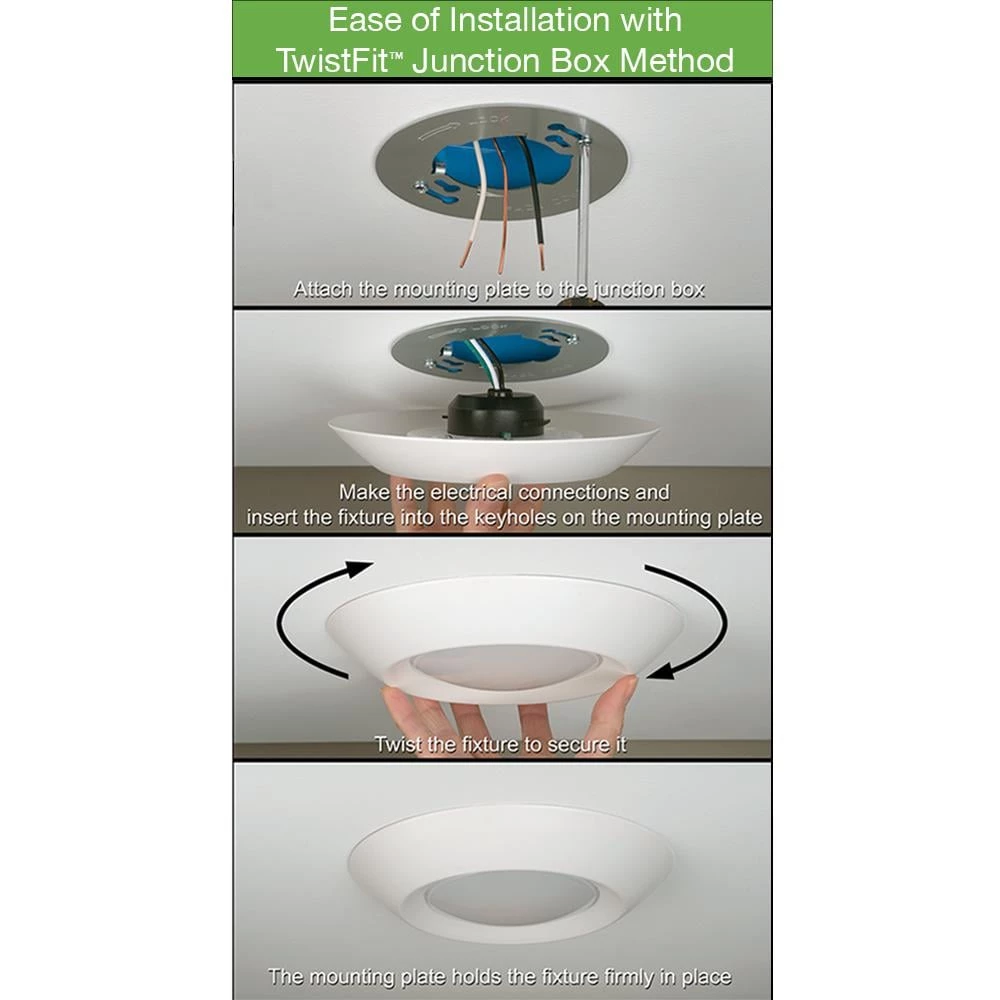 Commercial Electric 10 in. 18-Watt Color Selectable LED Flush Mount Disk Light J-Box Compatible Dimmable 1500 Lumens 6 Commercial Electric 10 in. 18-Watt Color Selectable LED Flush Mount Disk Light J-Box Compatible Dimmable 1500 Lumens - Image 4