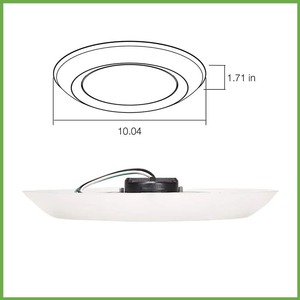 Commercial Electric 10 in. 18-Watt Color Selectable LED Flush Mount Disk Light J-Box Compatible Dimmable 1500 Lumens 8 Commercial Electric 10 in. 18-Watt Color Selectable LED Flush Mount Disk Light J-Box Compatible Dimmable 1500 Lumens - Image 6