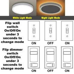 Commercial Electric 7.5 in. White Round Color Change CCT LED Flush Mount Ceiling Light Fixture w/ Night Light 3-Way Mount 800 Lumens -Commercial Electric Sales white commercial electric flush mount lights 56568191 1d 1000