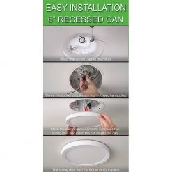 Commercial Electric 7.5 in. White Round Color Change CCT LED Flush Mount Ceiling Light Fixture w/ Night Light 3-Way Mount 800 Lumens -Commercial Electric Sales white commercial electric flush mount lights 56568191 4f 1000