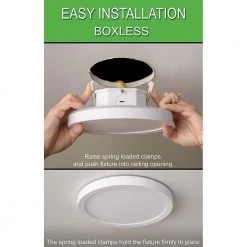 Commercial Electric 7.5 in. White Round Color Change CCT LED Flush Mount Ceiling Light Fixture w/ Night Light 3-Way Mount 800 Lumens -Commercial Electric Sales white commercial electric flush mount lights 56568191 c3 1000