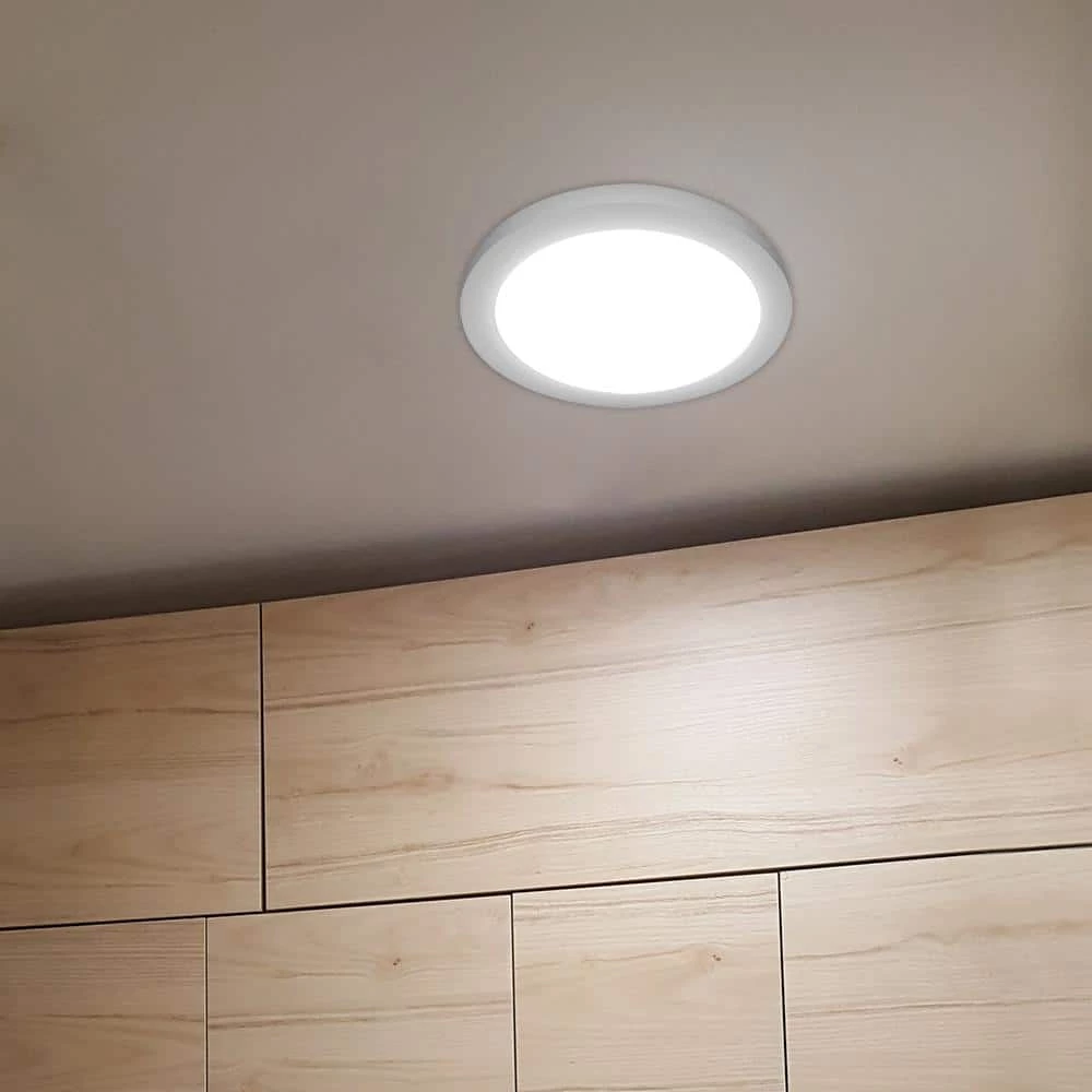 Commercial Electric 11 in. 12.5-Watt Dimmable White Integrated LED Edge-Lit Round Flat Panel Flush Mount Ceiling Light Color Changing 11 Commercial Electric 11 in. 12.5-Watt Dimmable White Integrated LED Edge-Lit Round Flat Panel Flush Mount Ceiling Light Color Changing - Image 9