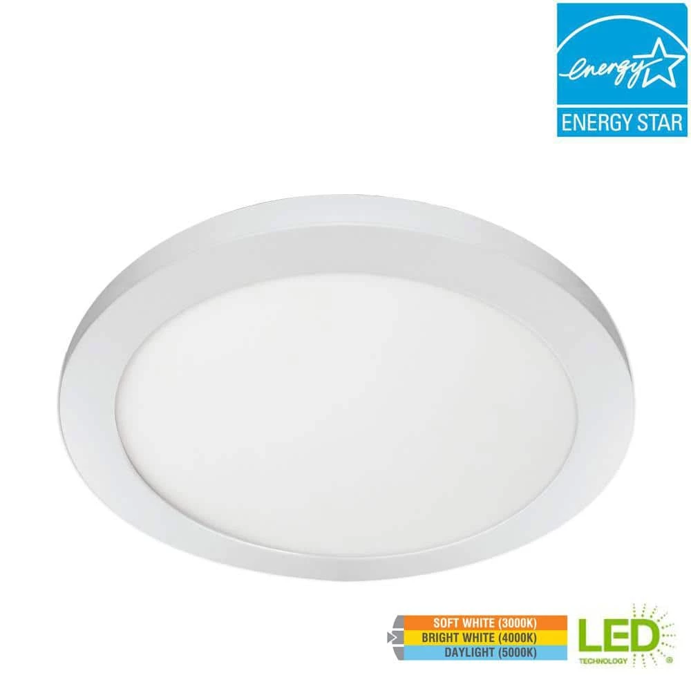 Commercial Electric 11 in. 12.5-Watt Dimmable White Integrated LED Edge-Lit Round Flat Panel Flush Mount Ceiling Light Color Changing 10 Commercial Electric 11 in. 12.5-Watt Dimmable White Integrated LED Edge-Lit Round Flat Panel Flush Mount Ceiling Light Color Changing - Image 8