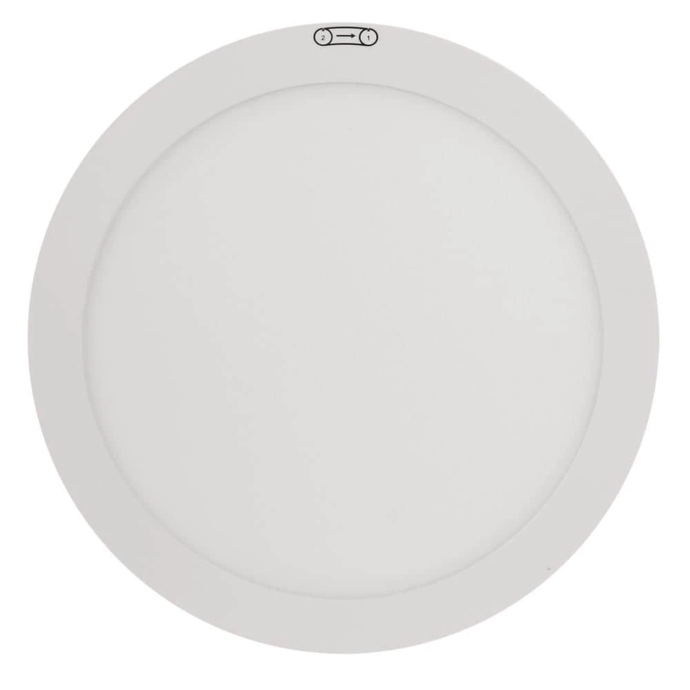 Commercial Electric 11 in. 12.5-Watt Dimmable White Integrated LED Edge-Lit Round Flat Panel Flush Mount Ceiling Light Color Changing 3 Commercial Electric 11 in. 12.5-Watt Dimmable White Integrated LED Edge-Lit Round Flat Panel Flush Mount Ceiling Light Color Changing