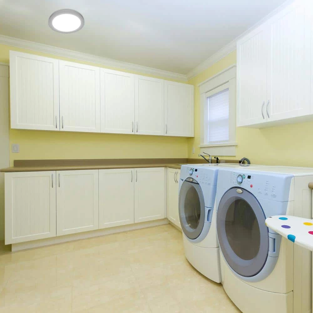 Commercial Electric 11 in. 12.5-Watt Dimmable White Integrated LED Edge-Lit Round Flat Panel Flush Mount Ceiling Light Color Changing 6 Commercial Electric 11 in. 12.5-Watt Dimmable White Integrated LED Edge-Lit Round Flat Panel Flush Mount Ceiling Light Color Changing - Image 4