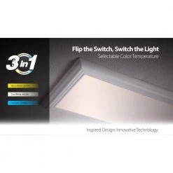 Commercial Electric 1 ft. x 4 ft. 50W Dimmable White Integrated LED Edge-Lit Deco Flat Panel Flush Mount Ceiling Light with CCT -Commercial Electric Sales white commercial electric led panel lights 74218 hd 66 1000