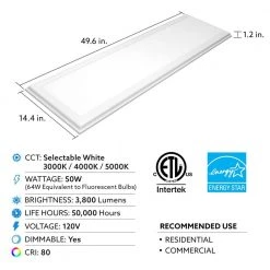Commercial Electric 1 ft. x 4 ft. 50W Dimmable White Integrated LED Edge-Lit Deco Flat Panel Flush Mount Ceiling Light with CCT -Commercial Electric Sales white commercial electric led panel lights 74218 hd a0 1000