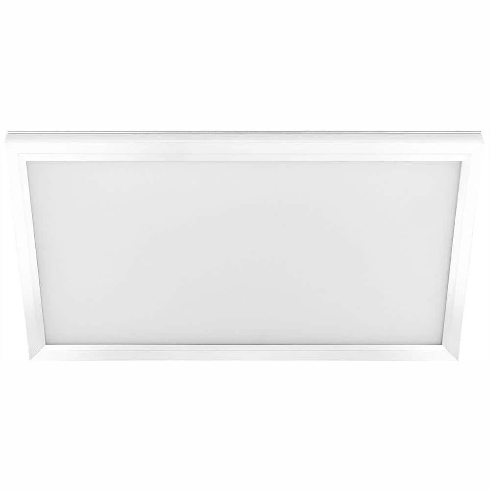 Commercial Electric 1 ft. x 2 ft. 23-Watt Dimmable White Integrated LED Edge-Lit Flat Panel Flush Mount Light with Color Changing CCT 3 Commercial Electric 1 ft. x 2 ft. 23-Watt Dimmable White Integrated LED Edge-Lit Flat Panel Flush Mount Light with Color Changing CCT
