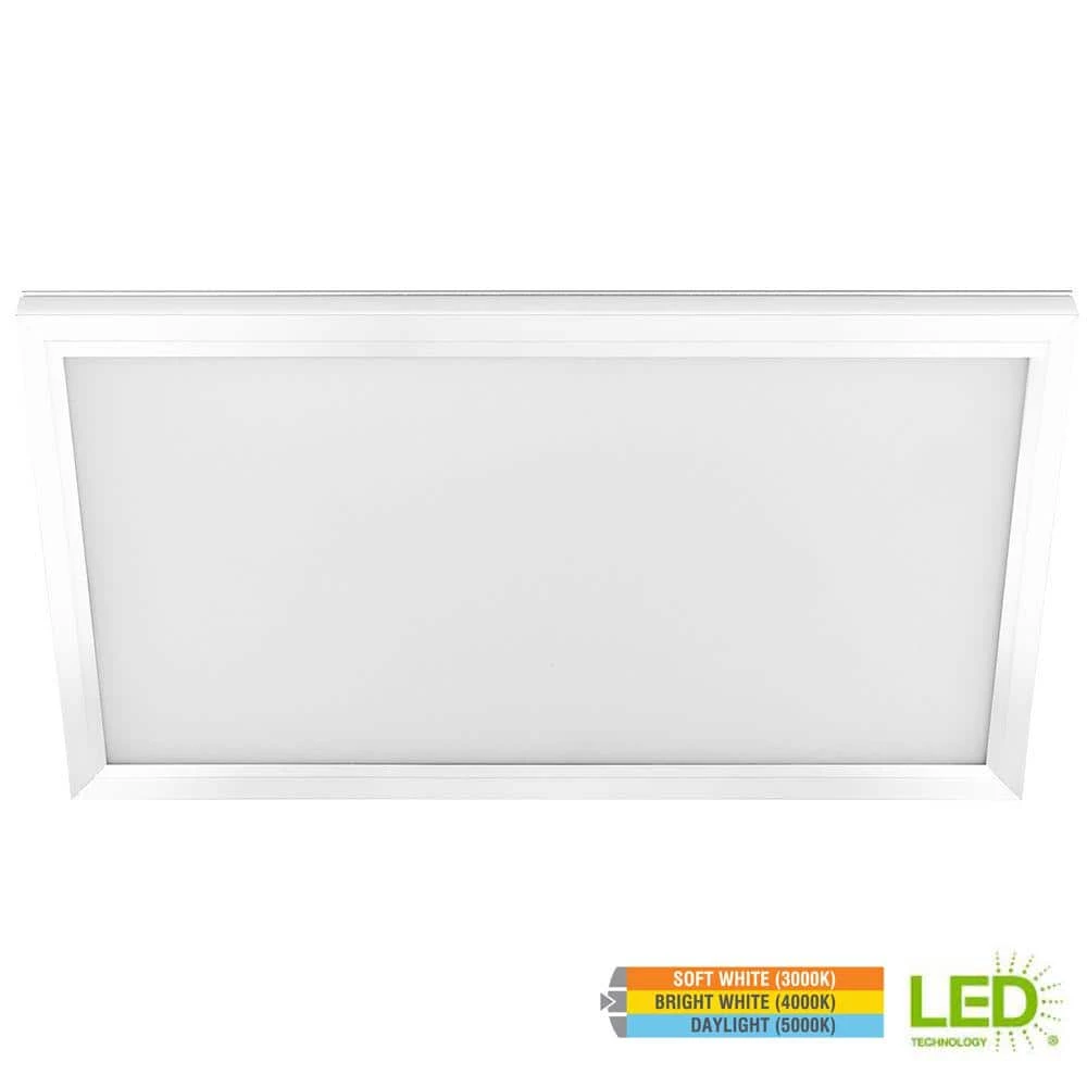 Commercial Electric 1 ft. x 2 ft. 23-Watt Dimmable White Integrated LED Edge-Lit Flat Panel Flush Mount Light with Color Changing CCT 9 Commercial Electric 1 ft. x 2 ft. 23-Watt Dimmable White Integrated LED Edge-Lit Flat Panel Flush Mount Light with Color Changing CCT - Image 7