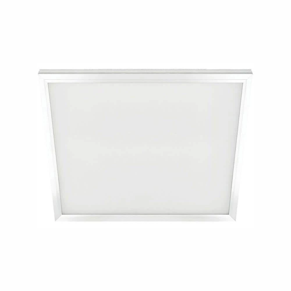 Commercial Electric 2 ft. x 2 ft. 48-Watt White Integrated Edge-Lit Flat Panel T-Bar Grid Flush Mount LED Troffer with Color Changing CCT 3 Commercial Electric 2 ft. x 2 ft. 48-Watt White Integrated Edge-Lit Flat Panel T-Bar Grid Flush Mount LED Troffer with Color Changing CCT