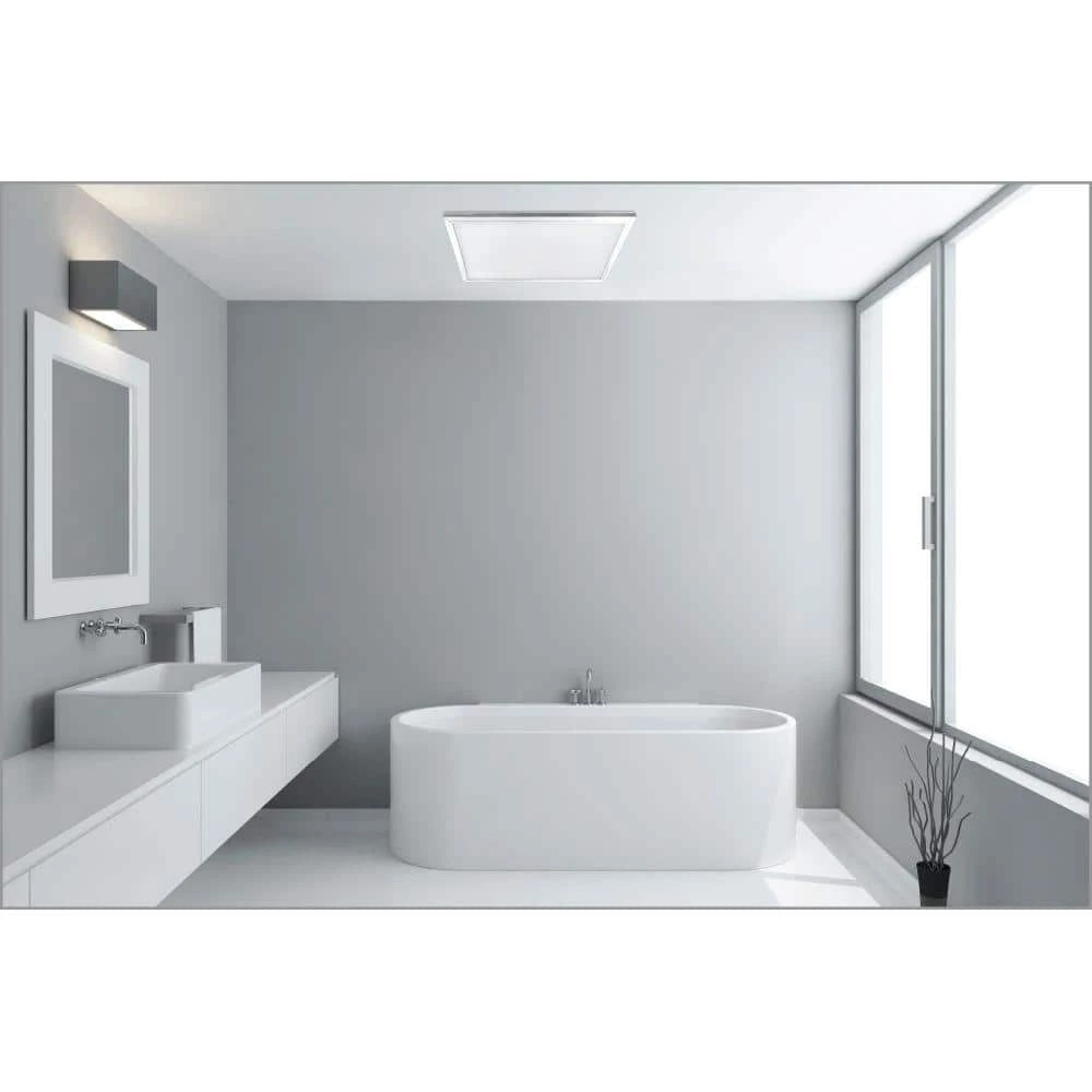 Commercial Electric 2 ft. x 2 ft. 48-Watt White Integrated Edge-Lit Flat Panel T-Bar Grid Flush Mount LED Troffer with Color Changing CCT 4 Commercial Electric 2 ft. x 2 ft. 48-Watt White Integrated Edge-Lit Flat Panel T-Bar Grid Flush Mount LED Troffer with Color Changing CCT - Image 2