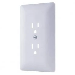 Commercial Electric 1-Gang Plastic Duplex Outlet Wall Plate Cover-Up, White (Paintable) -Commercial Electric Sales white commercial electric outlet wall plates ppcw d 40 1000