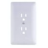 Commercial Electric 1-Gang Plastic Duplex Outlet Wall Plate Cover-Up, White (Paintable) -Commercial Electric Sales white commercial electric outlet wall plates ppcw d 64 1000