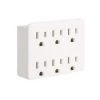 Commercial Electric 15 Amp 6-Outlet Grounded AC/DC Adapters, White -Commercial Electric Sales white commercial electric plug adapters la 19 64 1000