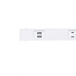 Commercial Electric 6-Outlet 2 USB Power Strip, White -Commercial Electric Sales white commercial electric power strips lts 6z1320 2u 1f 1000