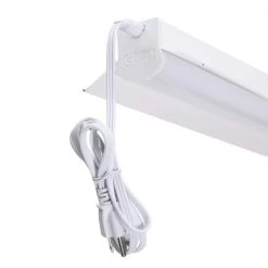 Commercial Electric 4 ft. 64-Watt Equivalent Integrated LED White Shop Light Linkable 3200 Lumens 4000K Bright White 5 ft. Cord Included -Commercial Electric Sales white commercial electric shop lights 54103161 1d 1000