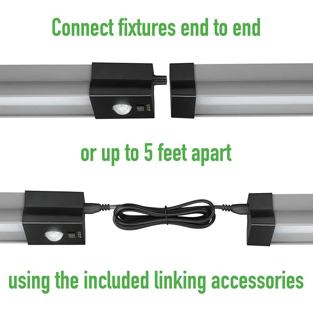 Commercial Electric 40 in. 64-Watt Equivalent Black Brushed Nickel PIR Motion Sensor LED Shop Light Linkable with Motion Timer 3000 Lumens 10 Commercial Electric 40 in. 64-Watt Equivalent Black Brushed Nickel PIR Motion Sensor LED Shop Light Linkable with Motion Timer 3000 Lumens - Image 8