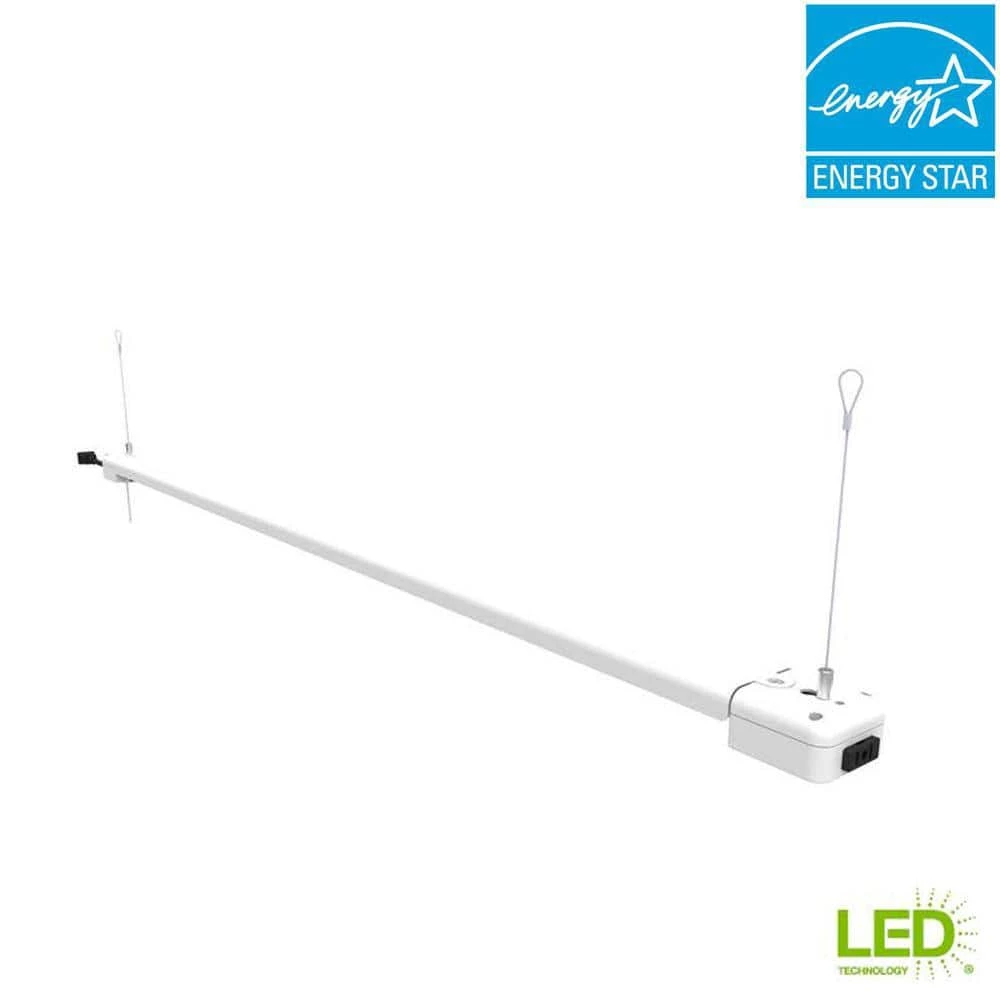 Commercial Electric 4 ft. 88-Watt Equivalent Integrated LED Utility White Shop Light with Pull Chain, Bright White 9 Commercial Electric 4 ft. 88-Watt Equivalent Integrated LED Utility White Shop Light with Pull Chain, Bright White - Image 7