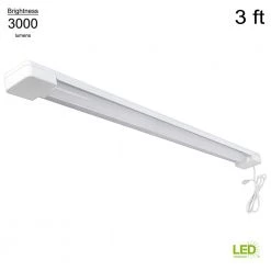 Commercial Electric 3 ft. 1-Light 30-Watt Integrated LED White Utility Shop Light with Power Cord 22 Commercial Electric 3 ft. 1-Light 30-Watt Integrated LED White Utility Shop Light with Power Cord -Commercial Electric Sales white commercial electric shop lights shop 3x1 840 hd 4f 1000