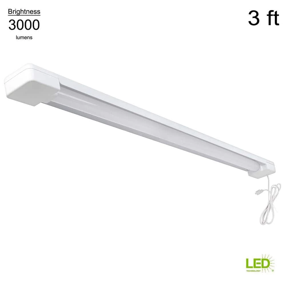 Commercial Electric 3 ft. 1-Light 30-Watt Integrated LED White Utility Shop Light with Power Cord 11 Commercial Electric 3 ft. 1-Light 30-Watt Integrated LED White Utility Shop Light with Power Cord - Image 9