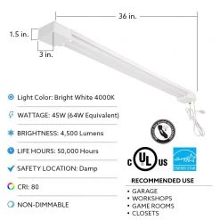 Commercial Electric 3 ft. 2-Light 45-Watt Integrated LED Utility White Shop Light -Commercial Electric Sales white commercial electric shop lights shop 3x2 840 hd a0 1000
