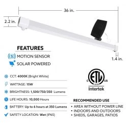 Commercial Electric 3 ft. 1-Light 6-Watt Equivalent Integrated LED White Shop Light with Solar Panel -Commercial Electric Sales white commercial electric shop lights shop3 840 mot sol hd 40 1000