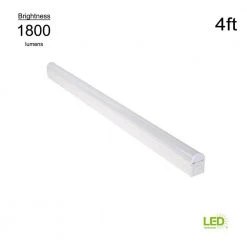 Commercial Electric Plug In or Direct Wire Power Connection 4 ft. White 4000K Integrated LED Strip Light (with Power Cord and Linking Cord) -Commercial Electric Sales white commercial electric strip light fixtures 54261141 40 1000